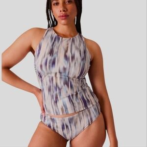 Athleta Maldives Bra Cup Tankini UV 40+ Quick Drying Sz 34B/C